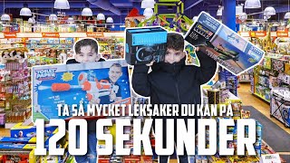 Hur Mycket Leksaker Kan TVILLINGAR Ta På 120 SEKUNDER!