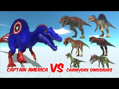 CAPTAIN AMERICA T-REX vs ALL UNITS (Carnivore Dinosaurs) - Animal Revolt Battle Simulator