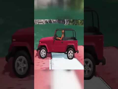 Cars vs Volcano Spit Lava all over the City - BeamNG Drive #shorts