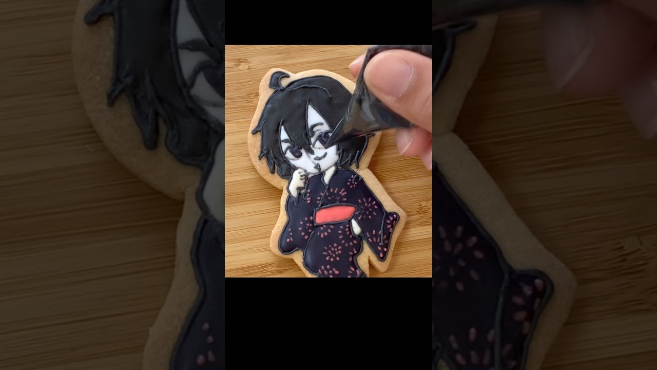 【ウォーターチャレンジ】浴衣姿のミスターブラックを作ったよ！#shorts #ミスターブラック#mrブラック#ウォーターチャレンジ#アイシングクッキー