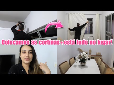 Instalamos as cortinas,quero colocar de renda na cozinha+como está cada cômodo até agora|LAÍS VELOSO