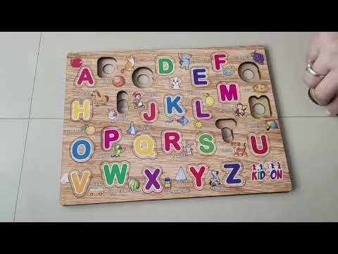 Wooden brown capital alphabet puzzles