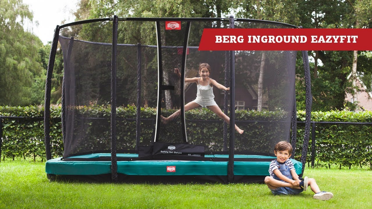 Батут Berg Ultim InGround Champion Green 330x220 см с сеткой Deluxe
