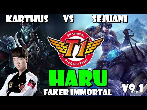 [ SKT T1 Haru ]- Karthus vs Sejuani Jungle - Patch 9.1 KR Ranked - KDA 6/2/8