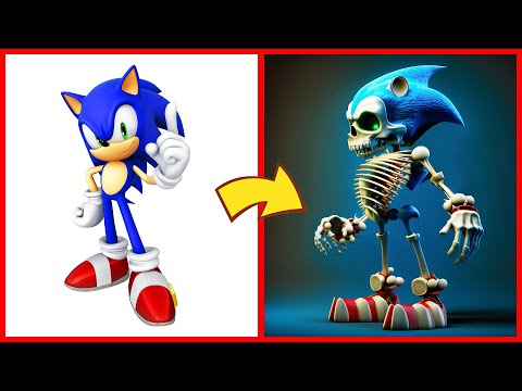 SONIC the Hedgehog ALL CHARACTERS as SKELETONS 2024