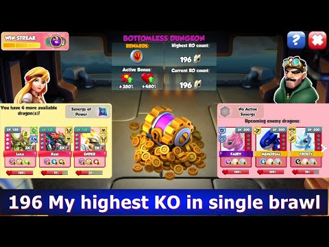 196 KO My highest KO in Dungeon-Dragon Mania legends | Pool 8 Ancient Catch Up Dungeon Week | DML