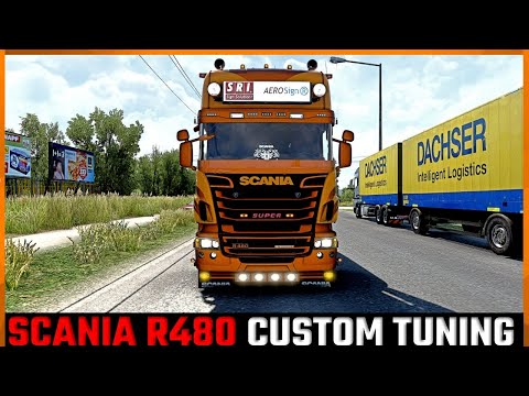 ETS2 SCANIA R480 CUSTOM TUNING V8 TURBO SOUND 1.40