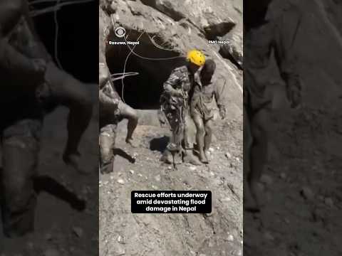 Rescue efforts underway amid devastating flood damage in Nepal #shorts
