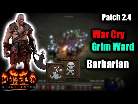 Budget Singer Barb - War Cry and Grim Ward Travincal + Cows - Patch 2.4 Diablo 2 Resurrected