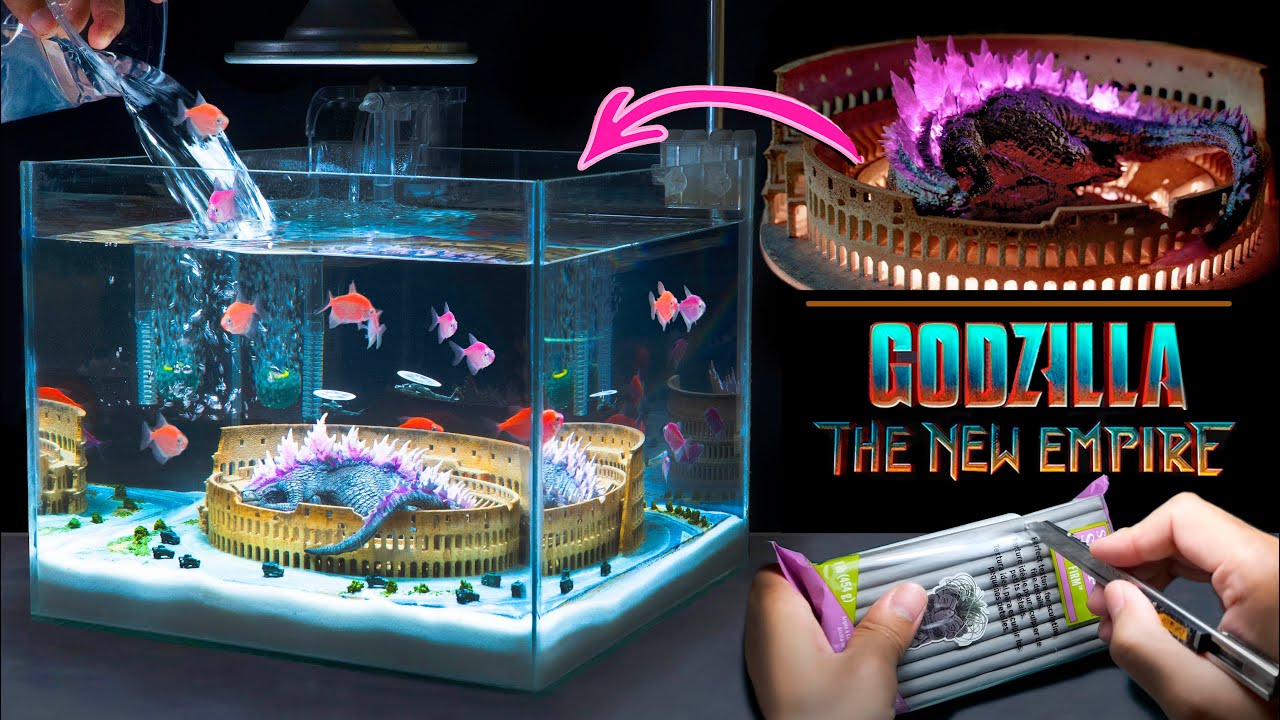 I Built an Aquarium With Godzilla Sleeping in The Colosseum Diorama