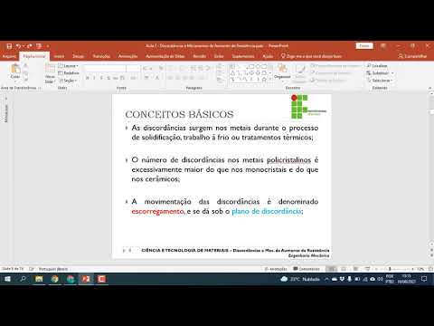 Aula 8 - Discordâncias e Mecanismos de Endurecimento (parte 1)