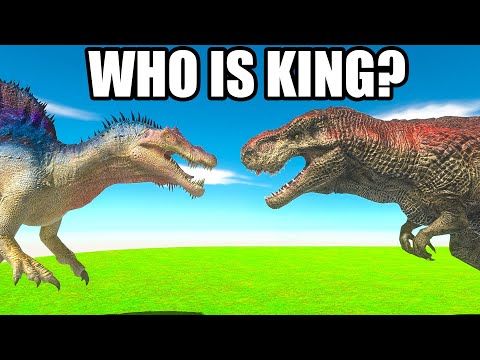 5 vs 5 T-Rex vs Spinosaurus battle in ARBS (Who is the king?)