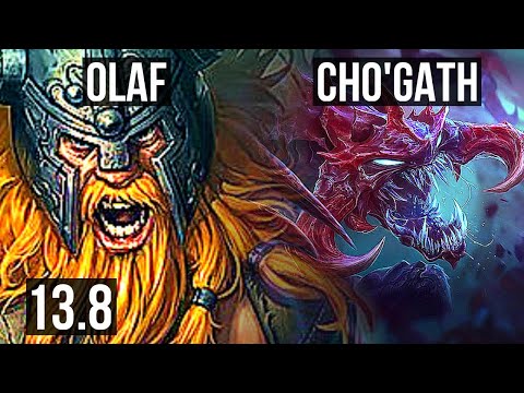 OLAF vs CHO'GATH (TOP) | 69% winrate, 3/0/2 | KR Master | 13.8