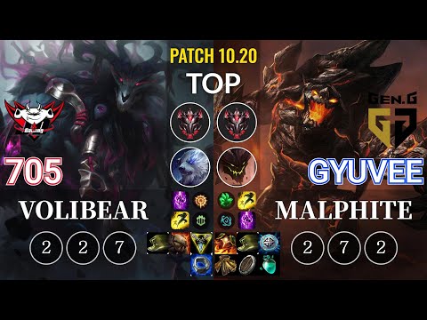 JDG 705 Volibear vs GEN gyuvee Malphite Top - KR Patch 10.20