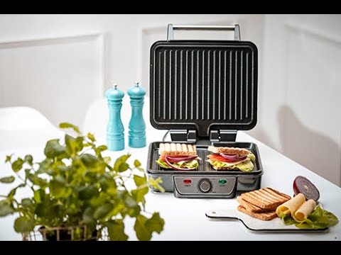 Sumuštinių keptuvas Mesko | Grilis | MS 3050 | Contact grill | 1800 W | Juodas/Nerūdijantis plienas video