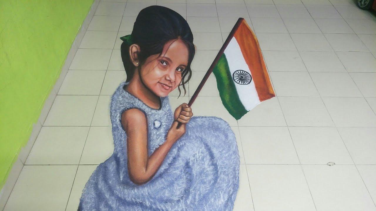  3d rangoli for republic day 26 january rangoli