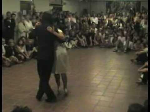  Javier Rodriguez  and  Geraldine Rojas  are  dancing  to  the  milonga  "  Milonga, Vieja Milonga  "