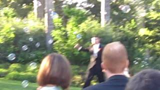 Nevin Barich & Ramona Shelburne pronounced man and wife to "Eye of the Tiger" - Grand Entrance