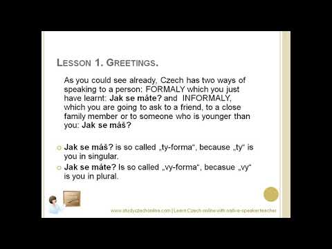 Lesson 1  Greetings  How to say hello in Czech