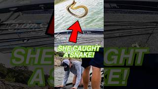 My GF hooked a snake while bass fishing and it turned into a reptile rodeo! 🐍 #fishing #weirdfishes