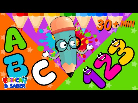 Aprender o ALFABETO, as CORES, os NÚMEROS e as FORMAS GEOMÉTRICAS de uma só vez - Vídeo educativo