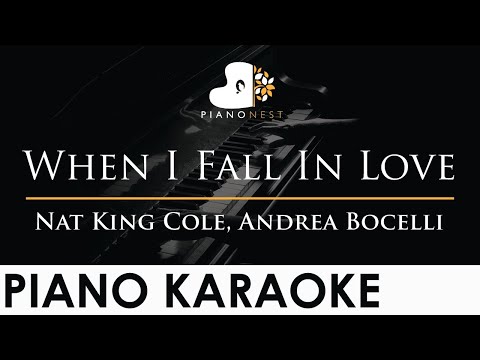 Andrea Bocelli, Helene Fischer - When I Fall In Love - Piano Karaoke Instrumental Cover with Lyrics