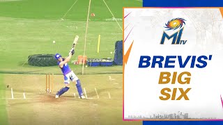 Dewald Brevis' straight hit for six | Mumbai Indians