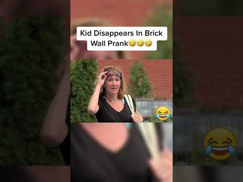 Kid Disappears In Brick Wall Prank🤣🤣🤣 #shorts