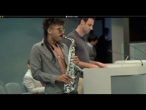 Sexy Sax Man Surprises the Mayor at Miami Beach City Hall