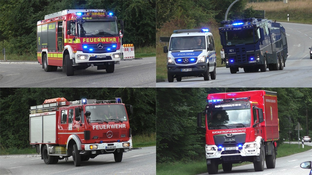 [Waldbrand in Ratzeburg!] Einsatzfahrten zur Katastrophenschutzübung des Kreises Herzogtum Lauenburg