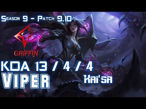 GRF Viper KAI'SA vs EZREAL ADC - Patch 9.10 KR Ranked
