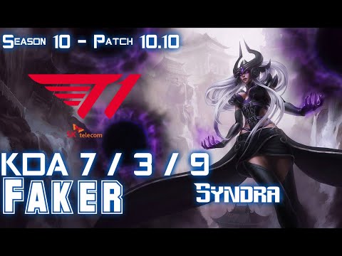 T1 Faker SYNDRA vs RUMBLE Mid - Patch 10.10 KR Ranked
