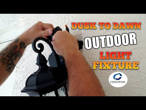 CINOTON Outdoor Light Fixture with Dusk to Dawn | Unbox Install and Review