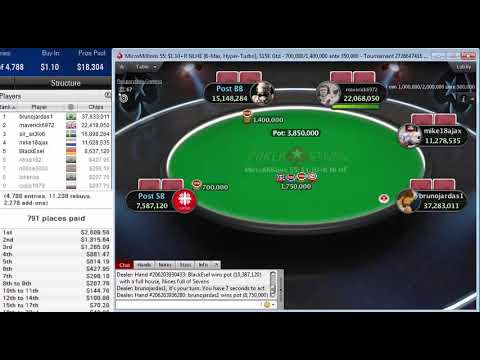 "brunojardas1" PokerStars MicroMillions 55: $1.10+R NLHE [6-Max, Hyper-Turbo], $15K Gtd Nov 15, 2019