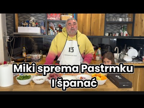 Pastrmka,potaz od bundeve i španać