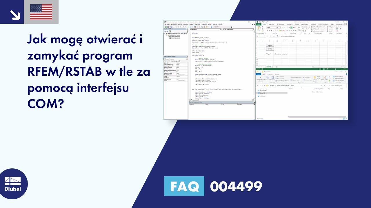 [PL] FAQ 004499 | Jak mogę otwierać i zamykać program RFEM/RSTAB w tle za pomocą interfejsu COM?
