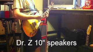 Video thumbnail for 2x10 open back speakers Dr. Z 10" vs Eminence Ragin Cajun + Copperhead Edwards LP rock tones by andrewandthecatfives