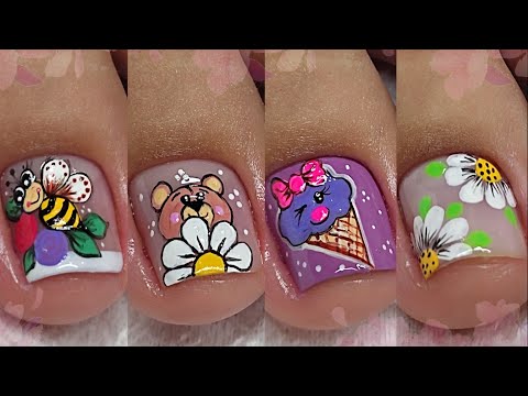 Diseños de uñas HERMOSOS para DECORAR tus pies 🦶 💅😍#miarteentusuñas