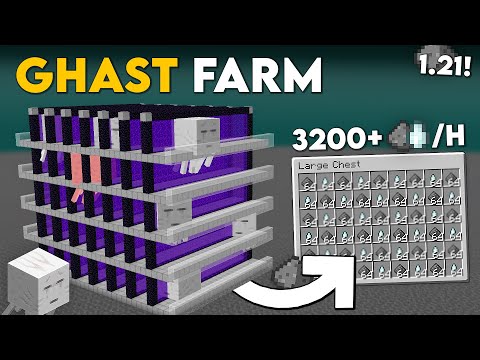 Minecraft BEST Ghast Farm 1.21 | Ghast Farm Tutorial In Minecraft - 3200+ Per/h