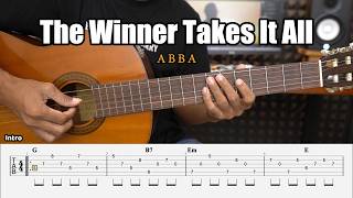 The Winner Takes It All - ABBA - Fingerstyle Guitar Tutorial + TAB & Lyrics