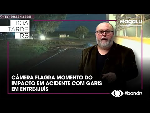 CÂMERA FLAGRA MOMENTO DO IMPACTO EM ACIDENTE COM GARIS EM ENTRE-IJUÍS