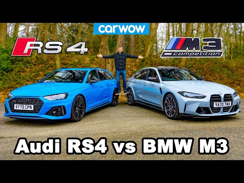BMW M3 v Audi RS4 reseña y 0-100km/h ¡1/4 milla, frenado y comparación de drift!