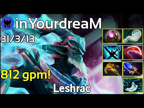 812 gpm! inYourdreaM [EVOS] plays Leshrac!!! Dota 2 7.22
