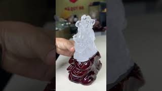 Tượng Di Lặc Đá Thạch Anh Trắng Tự Nhiên Chất Pha Lê Siêu Vip 1,8kg Đã Kiểm Định