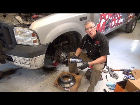 Ford F350 Front wheel hub replacement and brake install. PowerModz!