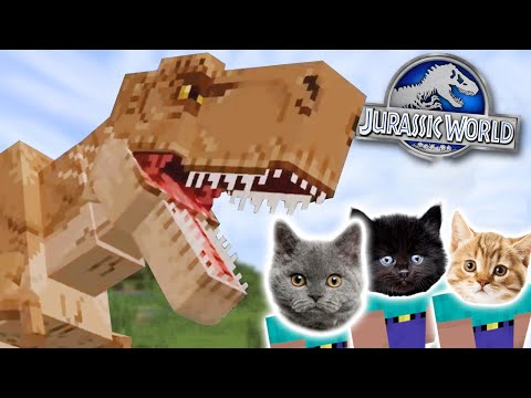 🦖 WOW WE BECAME DINOSAUR 🦖😱 - Minecraft Jurassic World w / Gaffur , Kitten