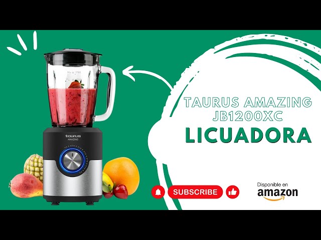Vídeo relacionado con Taurus Amazing - Batidora de vaso JB1200XC, 1200W, Jarra de cristal de 175L, 5 velocidades + Turbo, Profesional con cuchillas de 6 hojas, Pica hielos, Acero Inoxidable, Apto lavavajillas