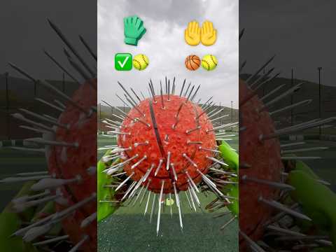 Gloves & Hands Catching The Nails Ball 🤲🏀🥎#shorts #ball #challenge