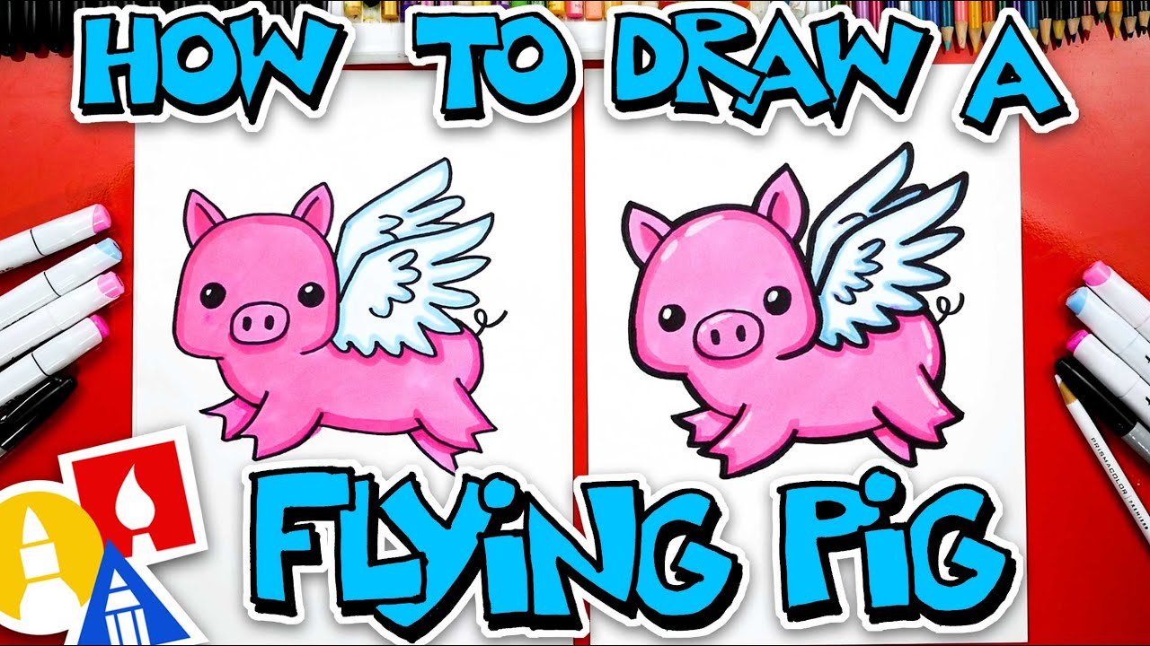 How To Draw A Funny Flying Pig