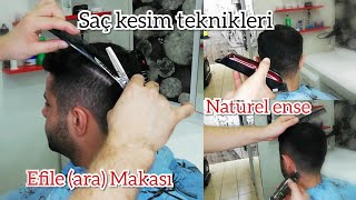 EVDE SAÇ KESİM TEKNİKLERİ / ARA MAKASI, NATUREL ENSE, MAKİNE İZİ KAYBETME (EĞİTİ